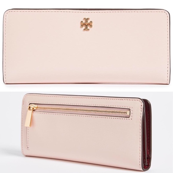 Tory Burch Handbags - Tory Burch Shell Pink Robinson Patent Slim Wallet